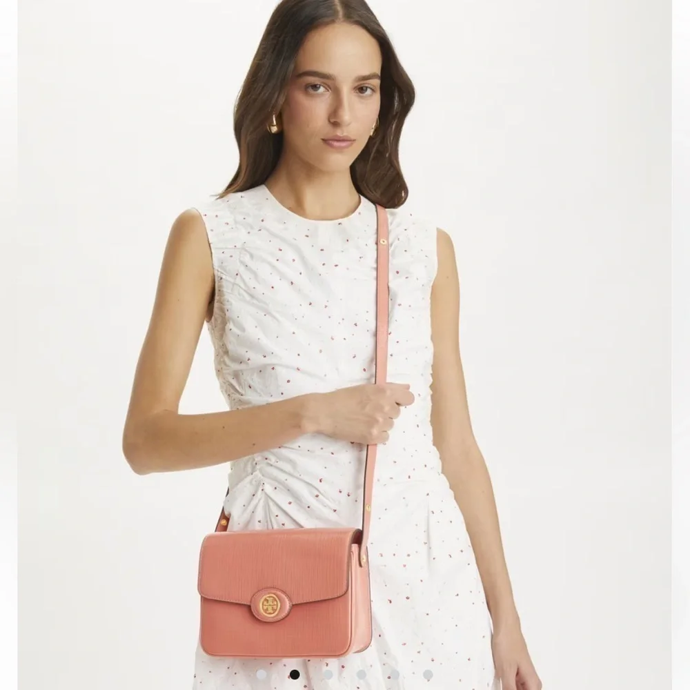 New Tory Burch Robinson Crosshatched Convertible Shoulder Bag